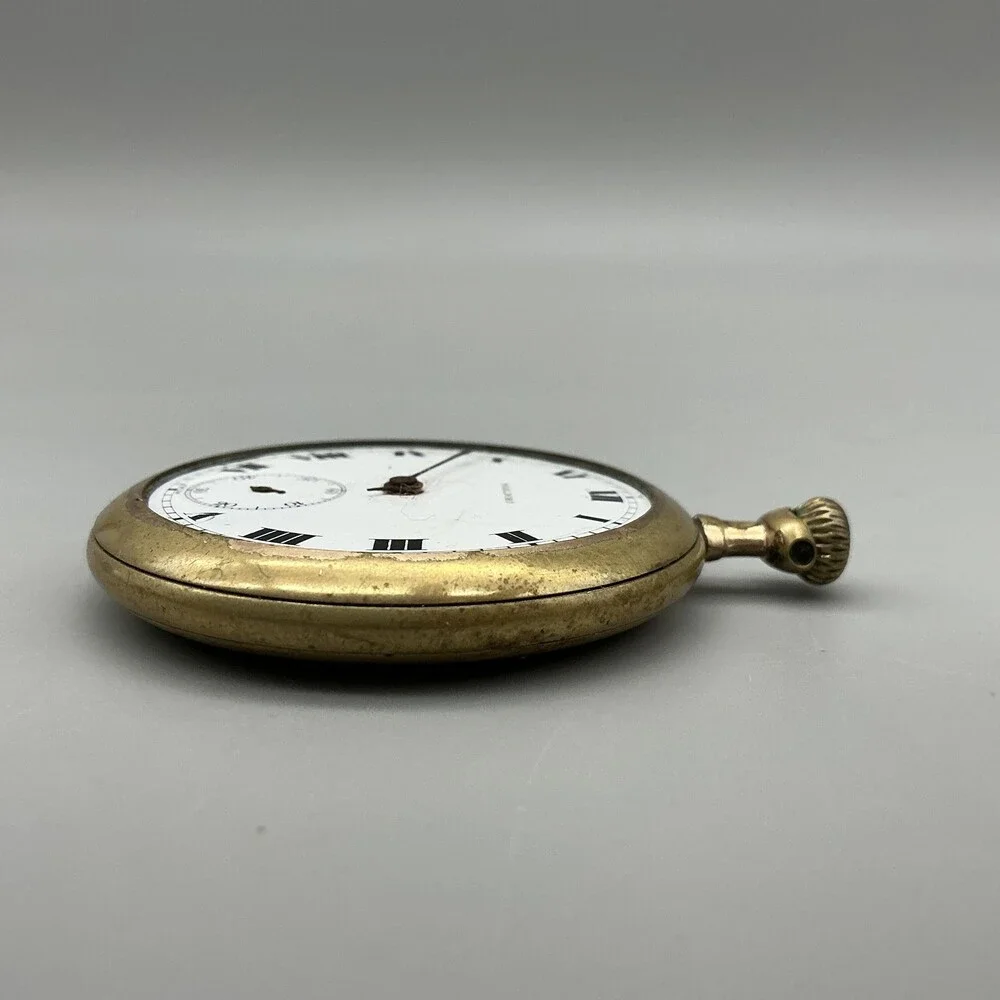 Vintage Marlboro Pocket Watch Men 49mm Gold Filled Open Face Manual Not Running